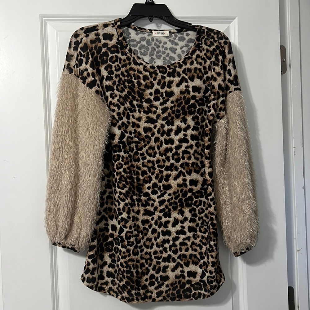 First Love Animal print sweater Small